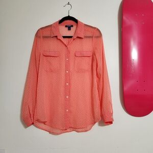 Coral Polka Dot Shirt